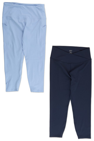 Thumbnail 1: VOGO Women's Active 2 Pk Crossover Rib & Smooth Stretch Capris 
