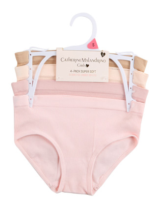 Thumbnail 1: Catherine Malandrino Girls 4 Pk Seamless Ribbed Briefs 