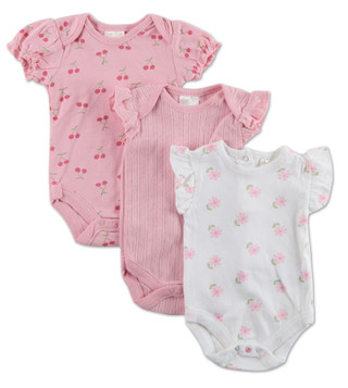 Thumbnail 1: Jessica Simpson Baby Girls 3 Pk Ruffle Sleeve Bodysuits 
