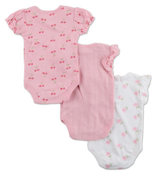 Thumbnail 2: Jessica Simpson Baby Girls 3 Pk Ruffle Sleeve Bodysuits 