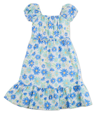 Thumbnail 2: Derek Heart Girls Flower Print Dress w/Matching Handbag Accessory 