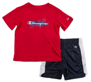 Thumbnail 1: Champion Little Boys 2 Pc Americana Shorts Set 