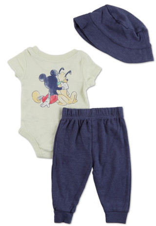 Thumbnail 4: Disney Baby Boys 3 Pc Mickey Mouse Pants Set with Hat 