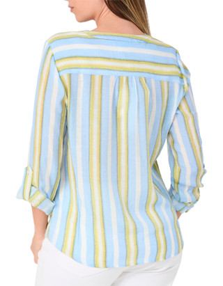 Thumbnail 2: Zac & Rachel Women's 3/4 Sleeve Button Up Tie Front Top 