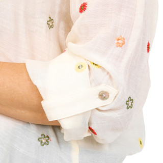 Thumbnail 3: FIGUEROA & FLOWER Women's 3/4 Sleeve Embroidered Button Up Top 