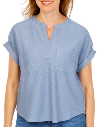 Thumbnail 1: Cupio Women's Split Neck Nikki Knit Top 