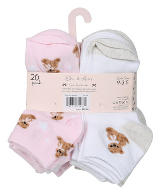Thumbnail 4: Ella & Avery Girls 20 Pk Quarter Socks 