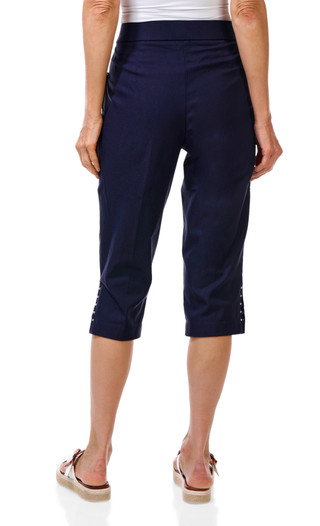 Thumbnail 4: Counterparts Women's Petite Split Hem Rivet Stretch Capris 
