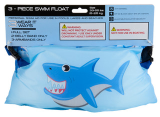 Thumbnail 1: BH Brands Kids’ 3‑Piece Swim Float Set – Shark Print 