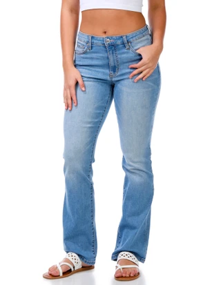 Thumbnail 2: Juicy Couture Juniors Mid Rise Archival Bootcut Jeans 