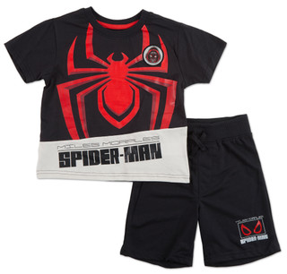 Thumbnail 2: Marvel Little Boys 2 Pc Spider-Man Shorts Set 