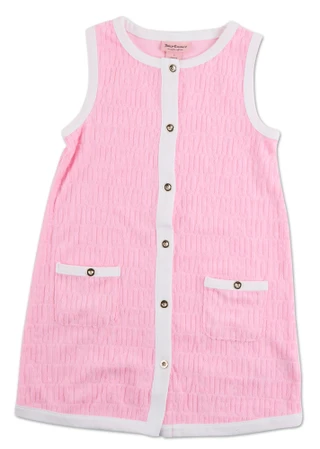 Thumbnail 1: Juicy Couture Girls Sleeveless Textured Logo Dress 