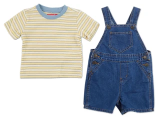 Thumbnail 2: Wrangler Baby Boys 2 Pc Shortalls Set 