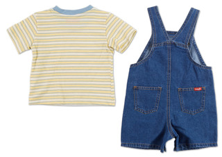 Thumbnail 3: Wrangler Baby Boys 2 Pc Shortalls Set 