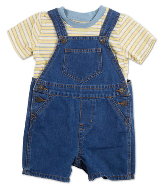 Thumbnail 1: Wrangler Baby Boys 2 Pc Shortalls Set 
