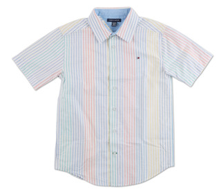 Thumbnail 1: Tommy Hilfiger Boys Rainbow Stripe Button Down Shirt 