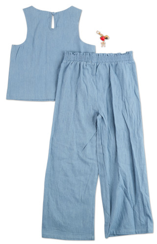 Thumbnail 7: Btween Girls 3 Pc Chambray Pants Set 
