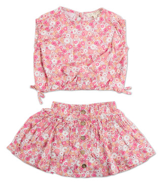 Thumbnail 2: Jessica Simpson Little Girls 2 Pc Floral Skort Set 