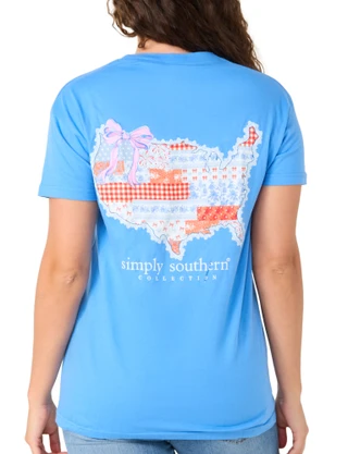 Thumbnail 2: SIMPLY SOUTHERN Juniors Short Sleeve USA Patch T-Shirt 