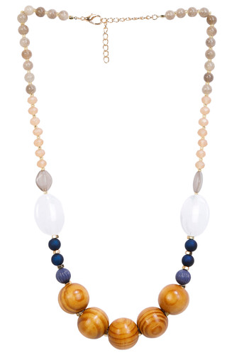 Thumbnail 1: Nicole Miller Wood Bead Necklace 