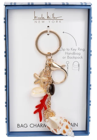 Thumbnail 1: Nicole Miller Seashell Bag Charm & Keychain 