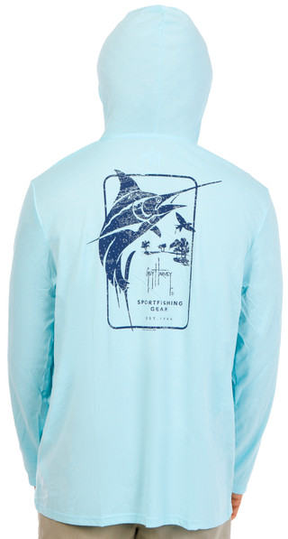 Thumbnail 1: Guy Harvey Men's Long Sleeve Hooded Shirt 