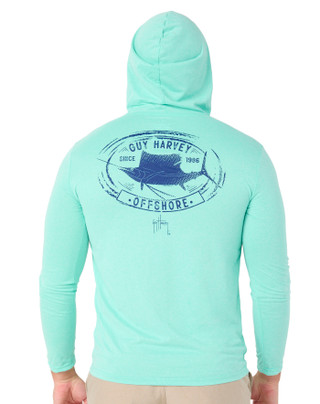 Thumbnail 2: Guy Harvey Men's Long Sleeve Hooded Shirt 