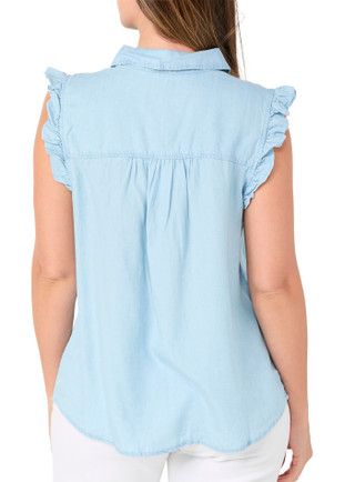 Thumbnail 2: Kathy Ireland Women's Ruffle Sleeve Henley Top 