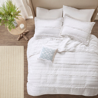 Thumbnail 3: Madison Park Celeste Microfiber Reversible Ruffle Quilt Set 