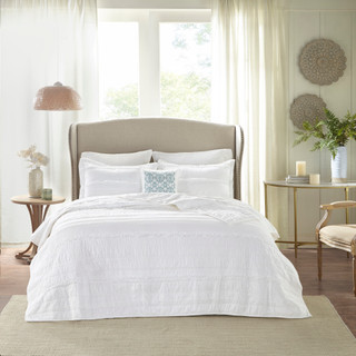 Thumbnail 5: Madison Park Celeste Microfiber Reversible Ruffle Quilt Set 