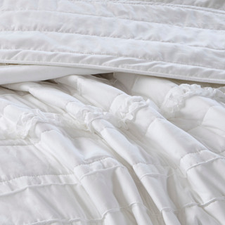 Thumbnail 9: Madison Park Celeste Microfiber Reversible Ruffle Quilt Set 