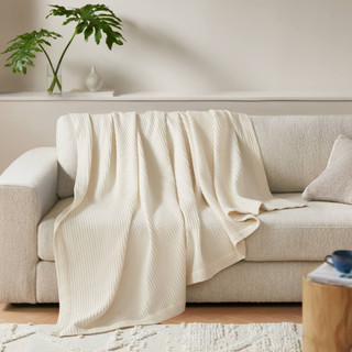 Thumbnail 2: Madison Park 100% Cotton Waffle Weave Blanket 