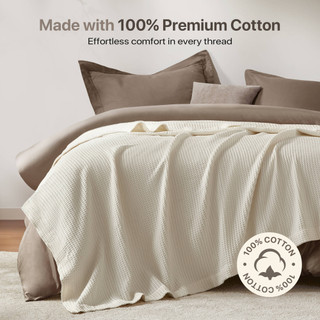 Thumbnail 9: Madison Park 100% Cotton Waffle Weave Blanket 