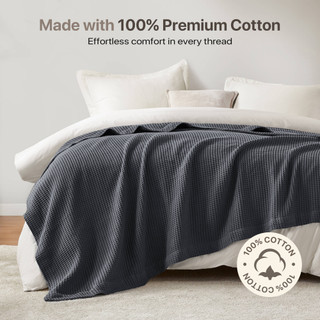 Thumbnail 12: Madison Park 100% Cotton Waffle Weave Blanket 