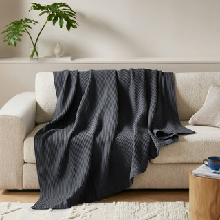 Thumbnail 3: Madison Park 100% Cotton Waffle Weave Blanket 
