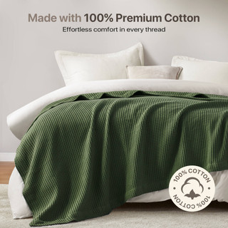 Thumbnail 5: Madison Park 100% Cotton Waffle Weave Blanket 