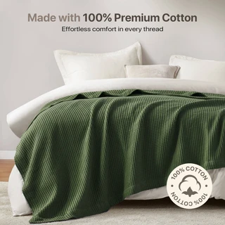Thumbnail 9: Madison Park 100% Cotton Waffle Weave Blanket 