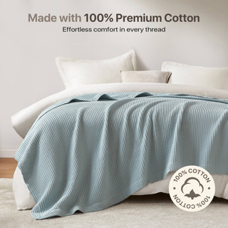 Thumbnail 10: Madison Park 100% Cotton Waffle Weave Blanket 