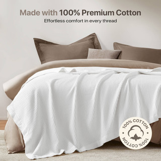 Thumbnail 12: Madison Park 100% Cotton Waffle Weave Blanket 