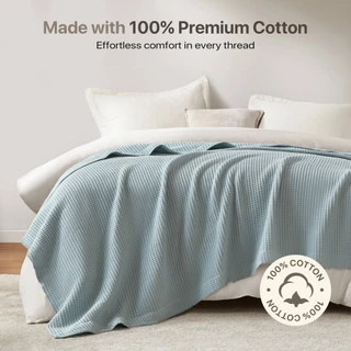Thumbnail 12: Madison Park 100% Cotton Waffle Weave Blanket 