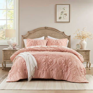 Thumbnail 5: Madison Park Elise Solid Puffy Comforter Set 