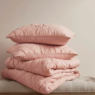 Thumbnail 10: Madison Park Elise Solid Puffy Comforter Set 