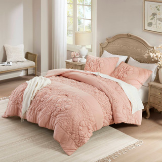 Thumbnail 2: Madison Park Elise Solid Puffy Comforter Set 