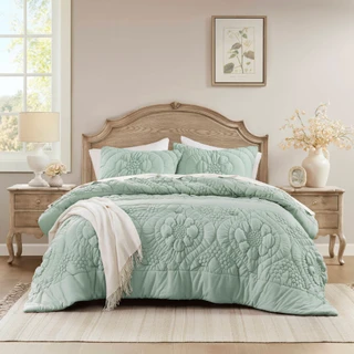 Thumbnail 9: Madison Park Elise Solid Puffy Comforter Set 
