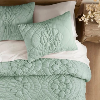 Thumbnail 10: Madison Park Elise Solid Puffy Comforter Set 