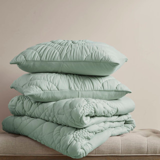 Thumbnail 14: Madison Park Elise Solid Puffy Comforter Set 
