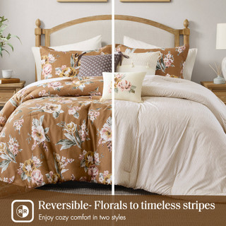 Thumbnail 6: Madison Park Salara 7 Pc Vintage Floral Comforter Set 