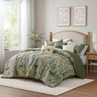Thumbnail 1: Madison Park Salara 7 Pc Vintage Floral Comforter Set 