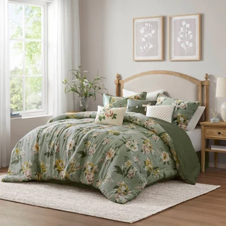 Thumbnail 1: Madison Park Salara 7 Pc Vintage Floral Comforter Set 