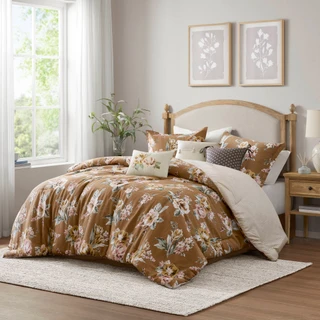 Thumbnail 2: Madison Park Salara 7 Pc Vintage Floral Comforter Set 